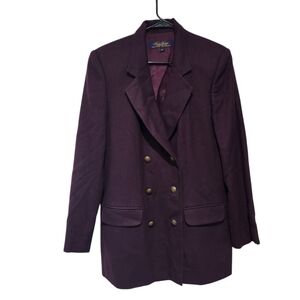 Brooks Brothers Wool double breasted  blazer Jacket Plum Purple Size 10 women